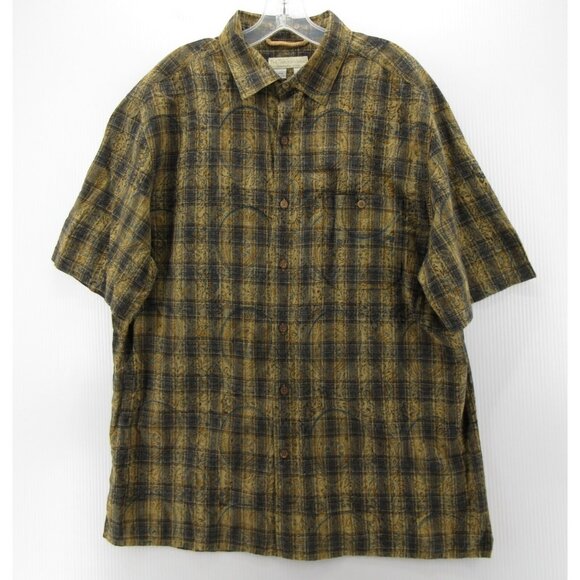 The Territory Ahead Shirt Large Button Up Paisley Plaid Camp Resort - Picture 1 of 9